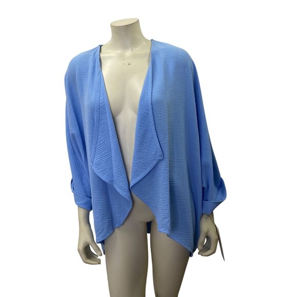 Calvin Klein $109 Womens Open Front Blue Cardigan Draped Lightweight‎ Md NWT - Picture 1 of 7